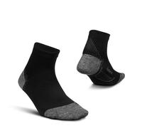 Feetures - Plantar Fasciitis Relief Ultra Light Cushion Sock - Quarter - Arch Support for Men and Women - Black - Size X-Large