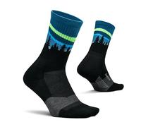 Feetures Trail Max Cushion Mini Crew Sock Unisex Adult, Aurora Blue, M
