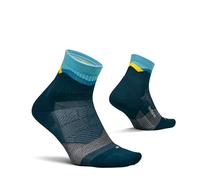 Feetures Trail Max Cushion Mini Quarter Sock - Hiking Socks for Men & Women - (1 Pair), Mountain High Blue, L