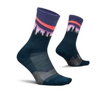 Feetures Unisex Trail Max Cushion Mini Crew Socks, Purple Aurora, M