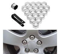 FEETYDC 20 Pcs Wheel Nut Caps Bolt Covers, for Dacia Duster 2017-2021 Wheel Nut Covers Hexagonal Tire Nut Covers with Removal Tool,A-17MM