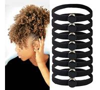 FEEZENT 10PCS High Elasticity Snap Hair Ties for Thick Hair Natural Curly Hair and Braids| Connectable Hair Rope | No Slip Adjustsble hairband for Puff Ponytail (10 Count -Pack of 1)