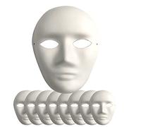 Feeziloe 10 Pcs DIY White Paper Masks Face Blank Mask, Hand Painted Mask for Personality Creative Design Dance Party, Masquerade, Cosplay Party