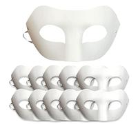 Feeziloe 10 Pcs DIY White Paper Masks Zorro Blank Mask, Hand Painted Mask for Personality Creative Design Dance Party, Masquerade, Cosplay Party
