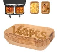 FEEZOM 160PCS Disposable Air Fryer Liners for Ninja AF300UK AF400UK SL400UK | Parchment Paper Rectangular Air Fryer Accessories compatible with Ninja 7.6L/9L/9.5L, Tower, Keplin, Other 9.5L Air Fryer