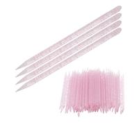 Feezroun 100pcs Cuticle Pusher Double-Ended Manicure Pedicure Sticks (Pink) | nail cleaner, orange wood stick alternative, salon-grade nail art dotting tool, professional hangnail remover, portable