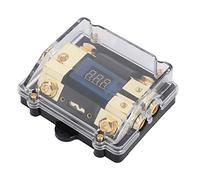 Feezroun Holder Block 100A 1 In 2 Out W/LED Digital Voltage Display for | AGU distribution block for, transparent cover for and, high current circuit for vehicle boat marine, flame retardant