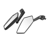 Feezroun Pair Motorcycle Rear View Mirror HD Rotatable 8mm 10mm Thread | scooter side mirrors, ABS plastic construction, 360-degree glass, clear wide-angle blind spot, simple - handlebar mounting