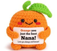 FEFAMM Christmas Birthday Gifts for Grandma from Granddaughter Grandson - Mini Handmade Crochet Orange Birthday Gifts for Best Grandmother Gigi Nana Unique Stocking Stuffer for Women Cheer Up Support