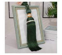 FEFEF 2 Pack Curtain Straps Curtain Clip Buckle， Tassel Curtain Tiebacks Handmade Rope Tie Backs for Drapes, Elegant Decorative Curtain Holdbacks Curtain Ties Decorative Rope, Dark Green(Dark Green)