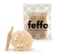 Feffo Loofah Sponge for Body Scrub, Exfoliating Body Scrubber & Shower Sponge Shower Scrubber, Loofah for Women and Men, Exfoliating Washcloth Alternative (2 Count, 1 Pack, Natural Cut)