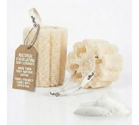 Feffo Loofah Sponge for Body Scrub, Exfoliating Body Scrubber & Shower Sponge Shower Scrubber, Loofah for Women and Men, Exfoliating Washcloth Alternative (2 Count, 1 Pack, Natural Cut)