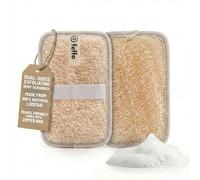 Feffo Loofah Sponge for Body Scrub, Exfoliating Body Scrubber & Shower Sponge Shower Scrubber, Loofah for Women and Men, Exfoliating Washcloth Alternative (2 Count, 1 Pack, Rectangular Shape)