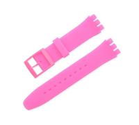 FEFHFKZCZZ 12mm 16mm 17mm 19mm 20mm For Swatch Women Men Replacement Color Rubber Strap Bracelet Watch Accessories(Dark pink,16mm)