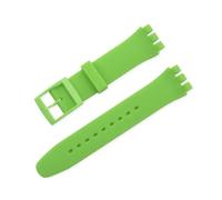 FEFHFKZCZZ 12mm 16mm 17mm 19mm 20mm For Swatch Women Men Replacement Color Rubber Strap Bracelet Watch Accessories(Light green,16mm)