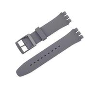FEFHFKZCZZ 12mm 16mm 17mm 19mm 20mm For Swatch Women Men Replacement Color Rubber Strap Bracelet Watch Accessories(Grey,16mm)