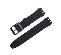 FEFHFKZCZZ 12mm 16mm 17mm 19mm 20mm For Swatch Women Men Replacement Color Rubber Strap Bracelet Watch Accessories(Black,16mm)