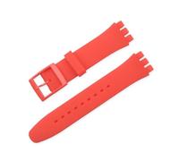 FEFHFKZCZZ 12mm 16mm 17mm 19mm 20mm For Swatch Women Men Replacement Color Rubber Strap Bracelet Watch Accessories(Red,17mm)