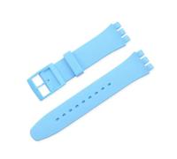 FEFHFKZCZZ 12mm 16mm 17mm 19mm 20mm For Swatch Women Men Replacement Color Rubber Strap Bracelet Watch Accessories(Light blue,17mm)