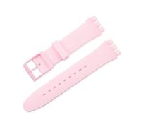 FEFHFKZCZZ 12mm 16mm 17mm 19mm 20mm For Swatch Women Men Replacement Color Rubber Strap Bracelet Watch Accessories(Sand pink,17mm)