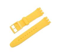 FEFHFKZCZZ 12mm 16mm 17mm 19mm 20mm For Swatch Women Men Replacement Color Rubber Strap Bracelet Watch Accessories(Yellow,17mm)
