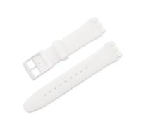 FEFHFKZCZZ 12mm 16mm 17mm 19mm 20mm For Swatch Women Men Replacement Color Rubber Strap Bracelet Watch Accessories(White,17mm)