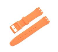 FEFHFKZCZZ 12mm 16mm 17mm 19mm 20mm For Swatch Women Men Replacement Color Rubber Strap Bracelet Watch Accessories(Orange,12mm)