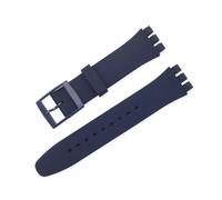 FEFHFKZCZZ 12mm 16mm 17mm 19mm 20mm For Swatch Women Men Replacement Color Rubber Strap Bracelet Watch Accessories(Navy blue,16mm)