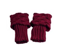FEFHFKZCZZ Leg Warmers Warm Stretch Knitted Slouch Thermal Ladies Thick Cuffs Boot Sock Cover Fluffy Female Gaiter(Burgundy)