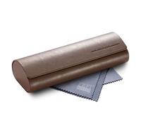 FEFI Glasses Case Hard Case - Sustainable & Ecological with Recycled Material - Soft Touch & Soft Inner Lining - Magnetic Closure - Perfect Protection - Includes Microfibre Cloth - Men & Women, brown
