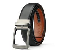 FEFLO Men's Ratchet Belt with Automatic Buckle, No Hole Adjustable Belt for Suits and Jeans