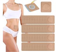 Fefod 100 Pcs Castor Oil Pack Wrap Kit for Belly Button, Self-Adhesive Belly Button Patches, Highly Absorbent Organic Castor Oil Patches, No Wash, Easy to Use (Castor Oils Not Included)