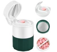 Fefod 4-in-1 Pill Crusher for Tablets, Tablet Crusher Fine Powder with Stainless Steel Grinding Head, Pill Grinder with Storage, Portable Pill Cutter Splitter with Free Brush for Elderly, Child, Pet