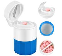 Fefod 4-in-1 Pill Crusher for Tablets, Tablet Crusher Fine Powder with Stainless Steel Grinding Head, Pill Grinder with Storage, Portable Pill Cutter Splitter with Free Brush for Elderly, Child, Pet