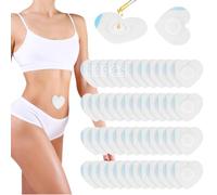 Fefod 50 Pcs Castor Oil Pack Wrap Kit for Belly Button, Self-Adhesive Belly Button Patches, Highly Absorbent Organic Castor Oil Patches, No Wash, Easy to Use (Castor Oils Not Included)