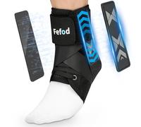 Fefod Ankle Support with Removable Side Stabilizing Pads, Adjustable Ankle Brace for Men Women, Ankle Brace for Sprained Ankles, Ankle Support Brace for Sports, Ligament Damage, Injury Recovery/M