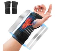 Fefod Carpal Tunnel Wrist Brace, 2 Pack Adjustable Carpal Tunnel Wrist Support Brace with 3 Metal Splints for Men Women, Wrist Splint for Sprains, Tendonitis, Arthritis, Right and Left Hand, L