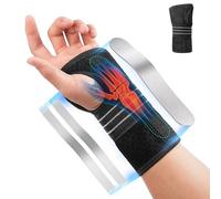 Fefod Carpal Tunnel Wrist Brace, Adjustable Carpal Tunnel Wrist Support Brace with 3 Metal Splints for Men Women, Wrist Splint for Pain Relief RSI, Sprains, Tendonitis, Arthritis, Left Hand, S