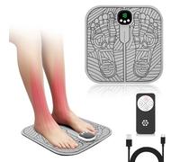 Fefod EMS Foot Massager for Pain Relief and Circulation, Foldable Portable Electric Foot Massage Pad with 8 Modes and 19 Intensity Levels, Upgraded Electric Foot Spa for Relaxing Foot and Leg Muscles