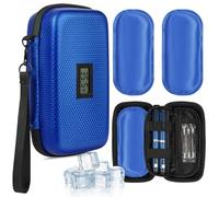 Fefod Insulin Cooler Travel Case with Temperature Display, Insulin Pen Case with 2 Ice Packs, TSA Approved Medication Diabetic Cooler for Travel, Ice Pcak, Coolant, Phase Change Material