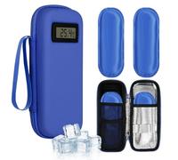 Fefod Insulin Cooler Travel Case with Temperature Display, TSA Approved Refrigerated Medicine Cooler for Travel, Insulin Pen Case with 2 Reusable Ice Packs, Diabetic Small Storage Travel Pack
