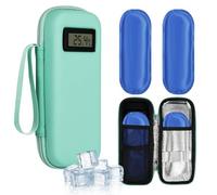 Fefod Insulin Cooler Travel Case with Temperature Display, TSA Approved Refrigerated Medicine Cooler for Travel, Insulin Pen Case with 2 Reusable Ice Packs, Diabetic Small Storage Travel Pack