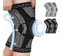 Fefod Knee Support Brace, 2 Pack Knee Compression Sleeve for Men Women with Patella Gel Pads & Side Stabilizers, Adjustable Knee Brace for Knee Pain Relief, Arthritis, Meniscus Tear, ACL, MCL, Running