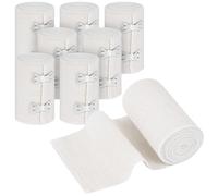 Fefod Premium Compression Bandage, 8pk 7.5cm x 4.5m Durable Elastic Bandage Wrap with 16 Extra Clips, Reusable Elasticated Bandages for Legs, Wrists, Ankles, Knees and Feet