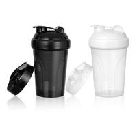 Fefod Protein Shaker Bottle 500ml, 2Pcs Protein & Supplement Shaker Bottle, Leak Proof Flip Flop Lid Shake Bottle Mixer, BPA Free Protein Shake Bottle, Sports Supplements Shaker Cup