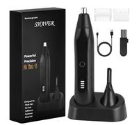 Fefod Rechargeable Nose Hair Trimmer for Men and Women, 2-in-1 Professional Painless Eyebrow and Facial Hair Trimmer, IPX7 Waterproof Nose Trimmer with Dual Edge Blades, Eyebrow Trimmer, Easy Clean