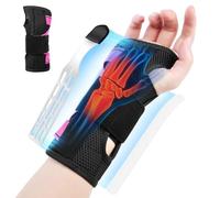 Fefod Wrist Support Brace with Metal Splint, Carpal Tunnel Wrist Braces, Adjustable Wrist Support, Wrist Support Splint Stabilizer for Men Women, Relieves Sprains, Tendonitis, Joint Pain, L/XL, Right