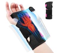 Fefod Wrist Support Brace with Metal Splint, Carpal Tunnel Wrist Braces, Adjustable Wrist Support, Wrist Support Splint Stabilizer for Men Women, Relieves Sprains, Tendonitis, Joint Pain, S/M, Left