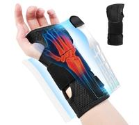 Fefod Wrist Support Brace with Metal Splint, Carpal Tunnel Wrist Braces, Adjustable Wrist Support, Wrist Support Splint Stabilizer for Men Women, Relieves Sprains, Tendonitis, Joint Pain, S/M, Left
