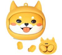FEFURS Kids Wireless Earbuds with Rotating Chaging Case Dog Wireless Bluetooth Earbuds for Kids, Kid Ear Buds with Mic, 88dB Safe Volume, Earphones Earpods in-Ear for Android iOS Cell Phone Laptop